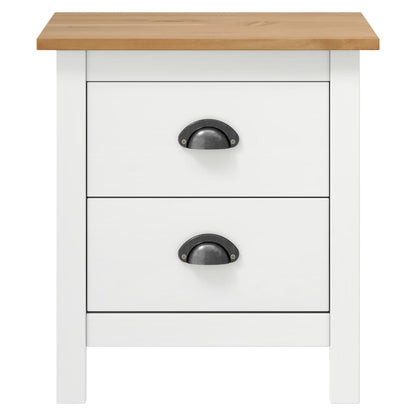 vidaXL Bedside Cabinet Hill White 46x35x49.5 cm Solid Pine Wood - 60508