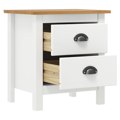 vidaXL Bedside Cabinet Hill White 46x35x49.5 cm Solid Pine Wood - 60508