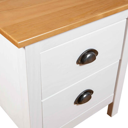 vidaXL Bedside Cabinet Hill White 46x35x49.5 cm Solid Pine Wood - 60508