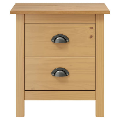 vidaXL Bedside Cabinets Hill 2pcs 46x35x49.5cm Solid Pine Wood - Brown