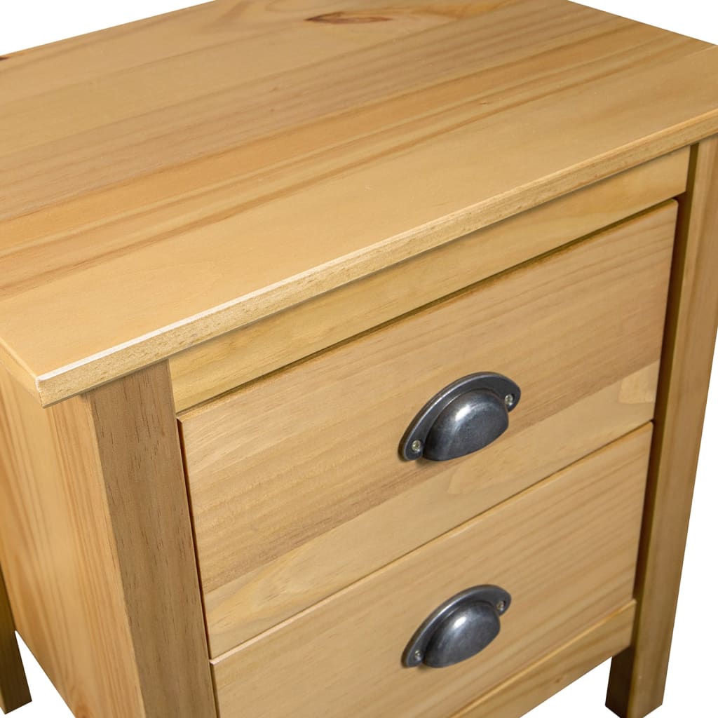 vidaXL Bedside Cabinets Hill 2pcs 46x35x49.5cm Solid Pine Wood - Brown