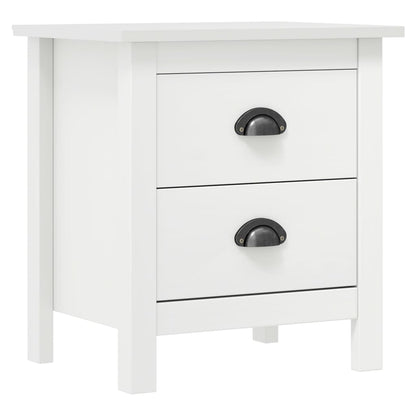 vidaXL Bedside Cabinet Hill 2 pcs White 46x35x49.5 cm Solid Pine Wood