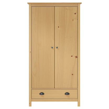 288947 vidaXL 2-Door Wardrobe ""Hill"" 89x50x170 cm Solid Pine Wood - Brown