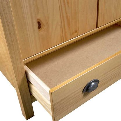 288947 vidaXL 2-Door Wardrobe ""Hill"" 89x50x170 cm Solid Pine Wood - Brown