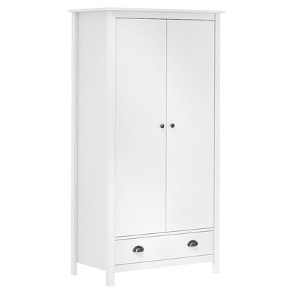 288948 vidaXL 2-Door Wardrobe ""Hill"" White 89x50x170 cm Solid Pine Wood