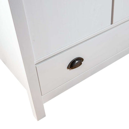288948 vidaXL 2-Door Wardrobe ""Hill"" White 89x50x170 cm Solid Pine Wood