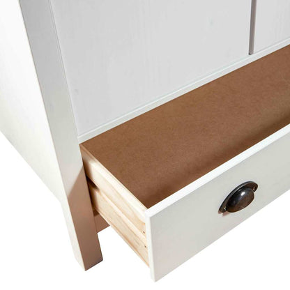 288948 vidaXL 2-Door Wardrobe ""Hill"" White 89x50x170 cm Solid Pine Wood