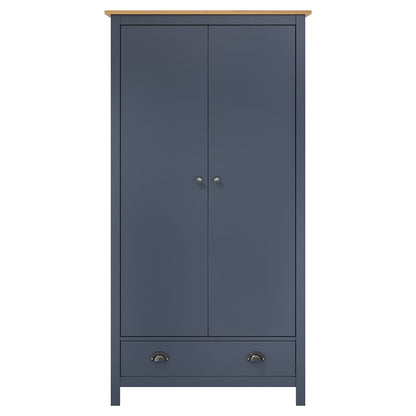 288949 vidaXL 2-Door Wardrobe ""Hill"" Grey 89x50x170 cm Solid Pine Wood
