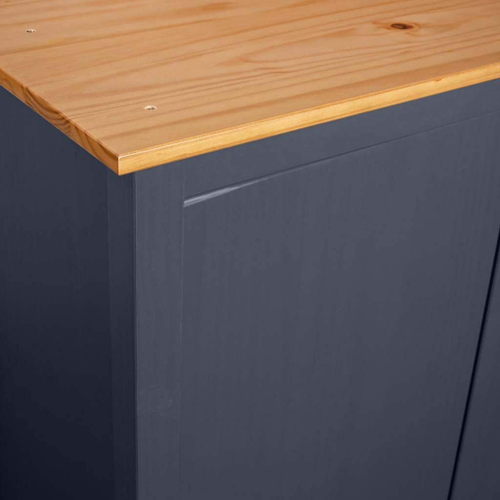 288949 vidaXL 2-Door Wardrobe ""Hill"" Grey 89x50x170 cm Solid Pine Wood