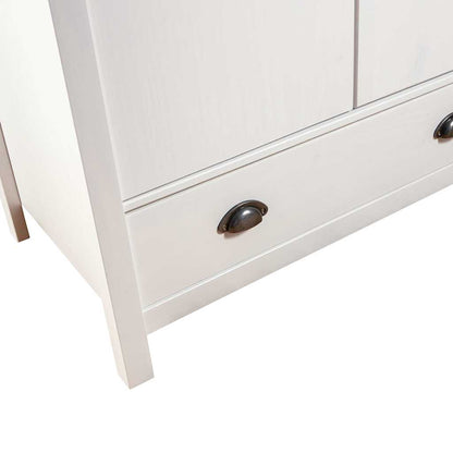 288950 vidaXL 2-Door Wardrobe ""Hill"" White 89x50x170 cm Solid Pine Wood