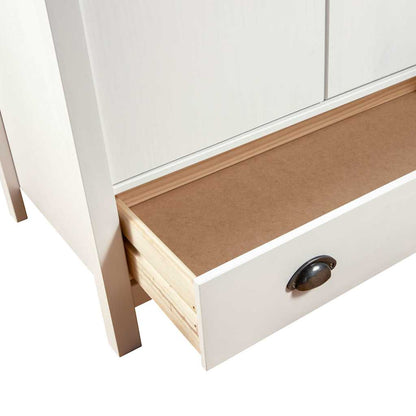 288950 vidaXL 2-Door Wardrobe ""Hill"" White 89x50x170 cm Solid Pine Wood