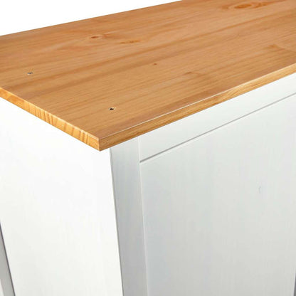 288950 vidaXL 2-Door Wardrobe ""Hill"" White 89x50x170 cm Solid Pine Wood
