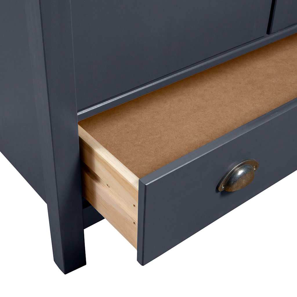 288953 vidaXL 3-Door Wardrobe ""Hill"" Grey 127x50x170 cm Solid Pine Wood