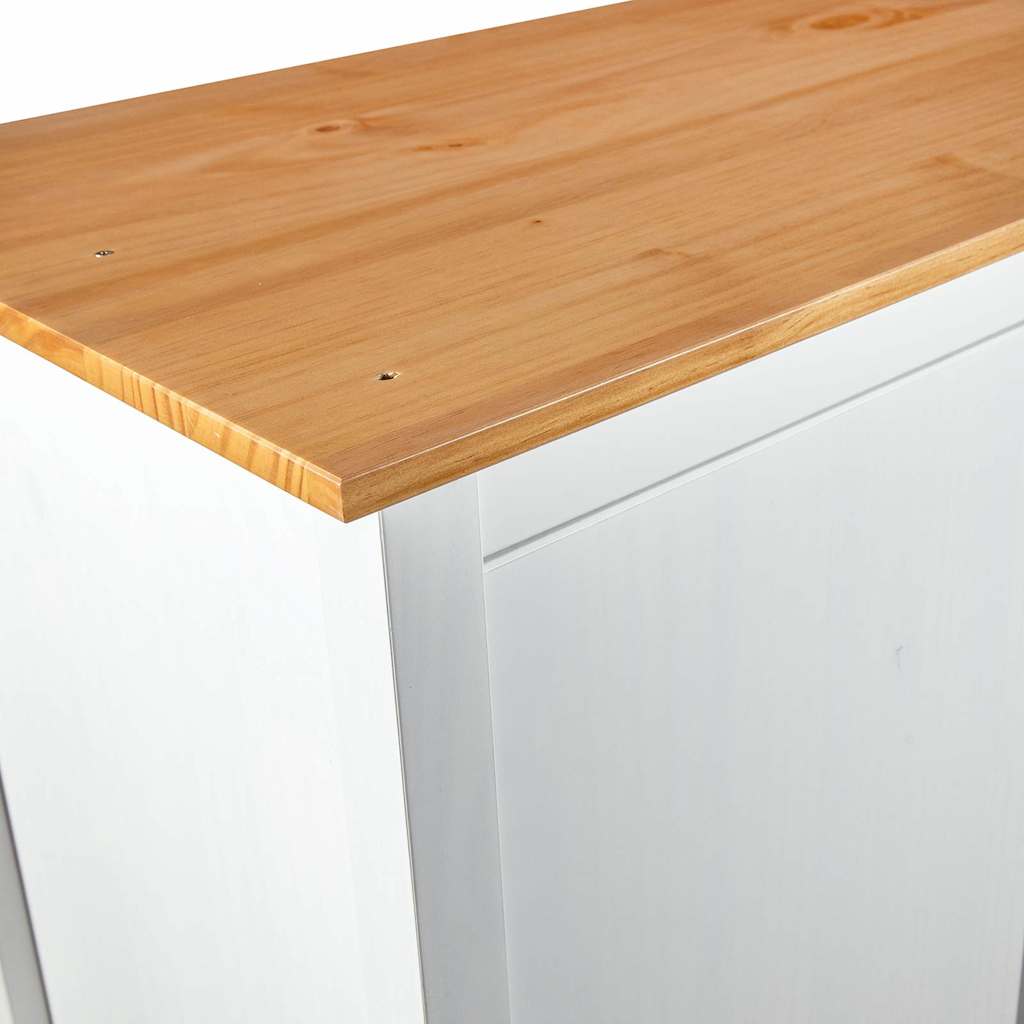288954 vidaXL 3-Door Wardrobe ""Hill"" White 127x50x170 cm Solid Pine Wood