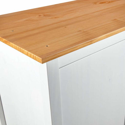 288954 vidaXL 3-Door Wardrobe ""Hill"" White 127x50x170 cm Solid Pine Wood