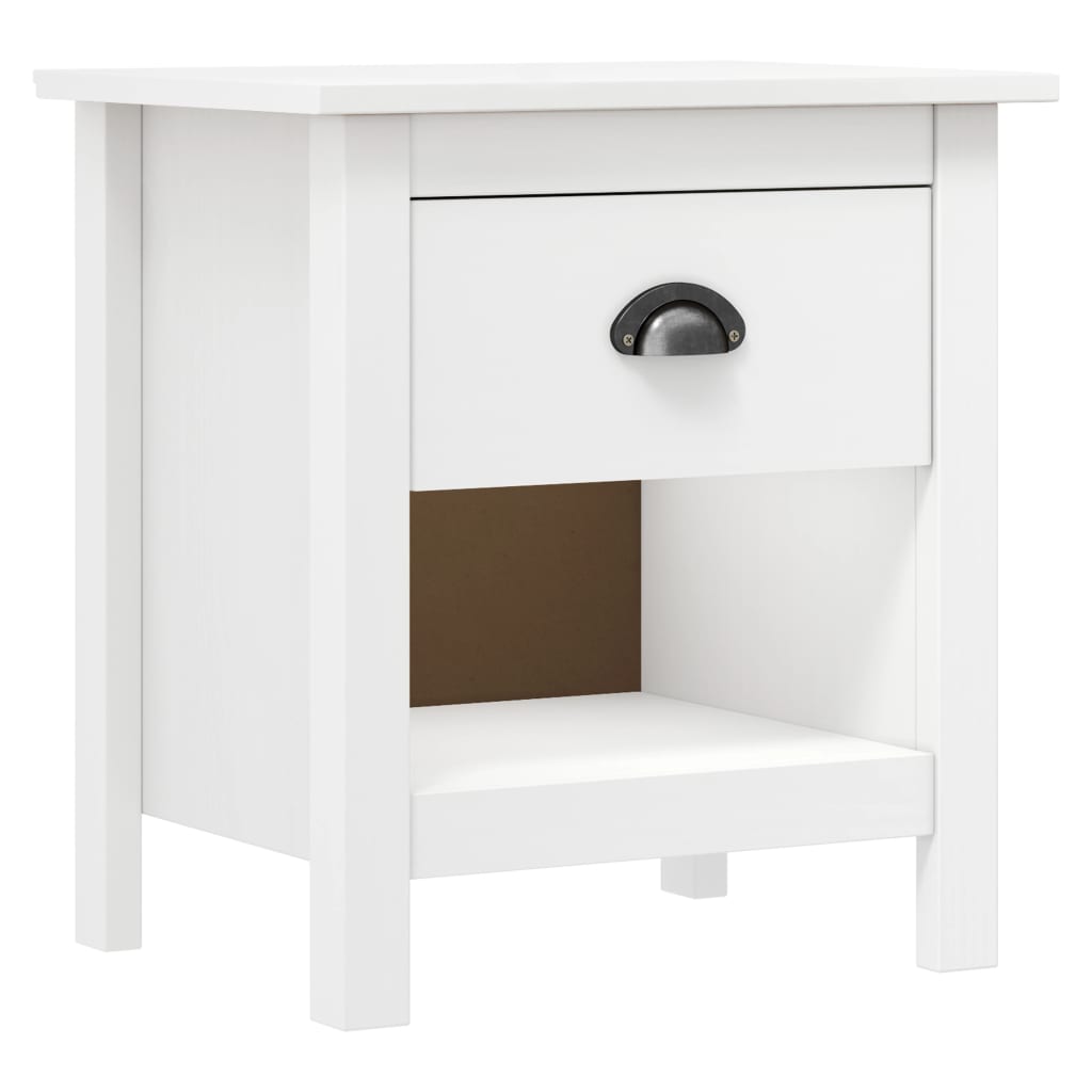 vidaXL Bedside Cabinets 2 pcs Hill 46x35x49.5 cm Solid Pine Wood - White