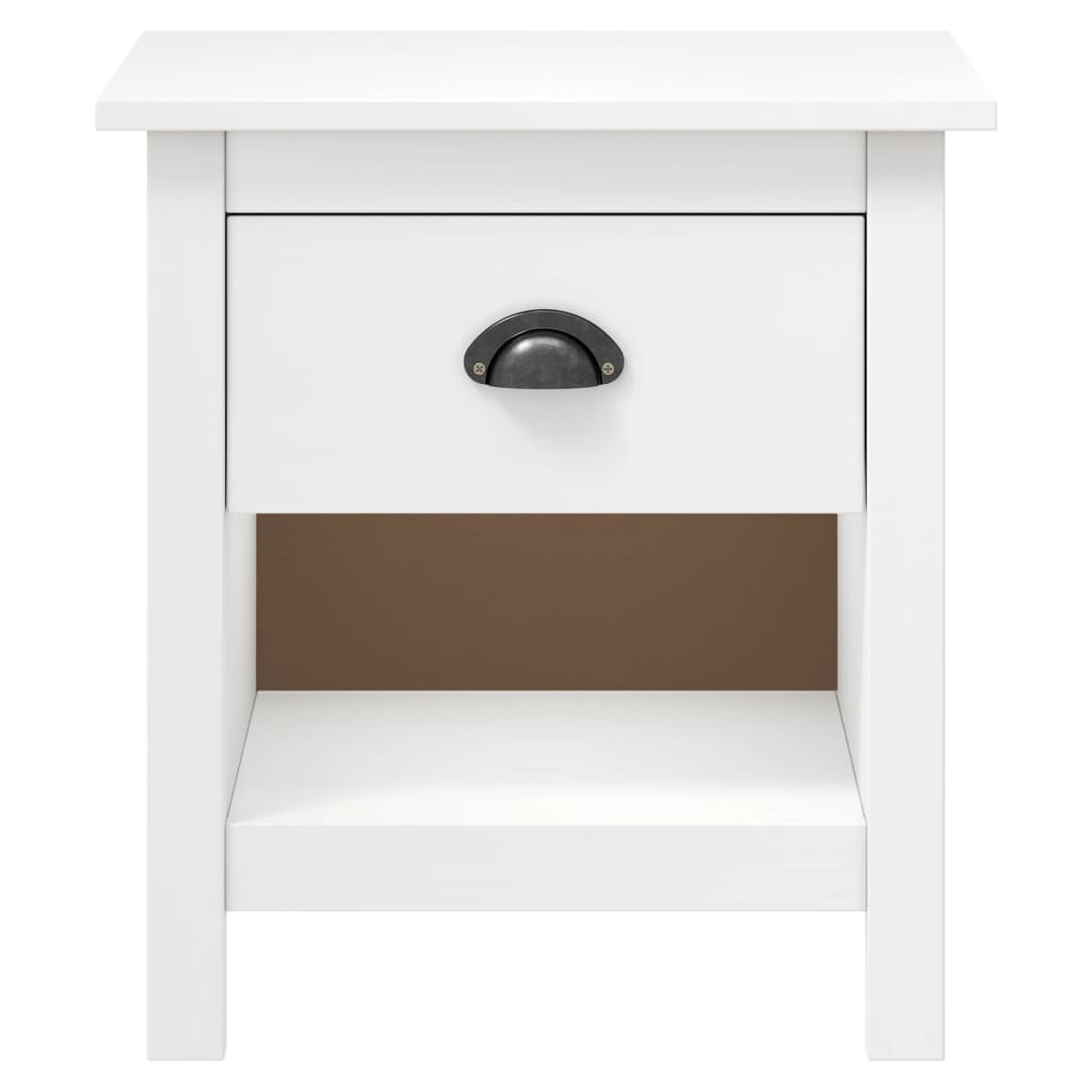 vidaXL Bedside Cabinets 2 pcs Hill 46x35x49.5 cm Solid Pine Wood - White