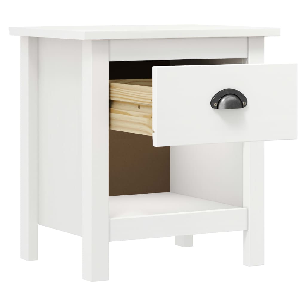 vidaXL Bedside Cabinets 2 pcs Hill 46x35x49.5 cm Solid Pine Wood - White