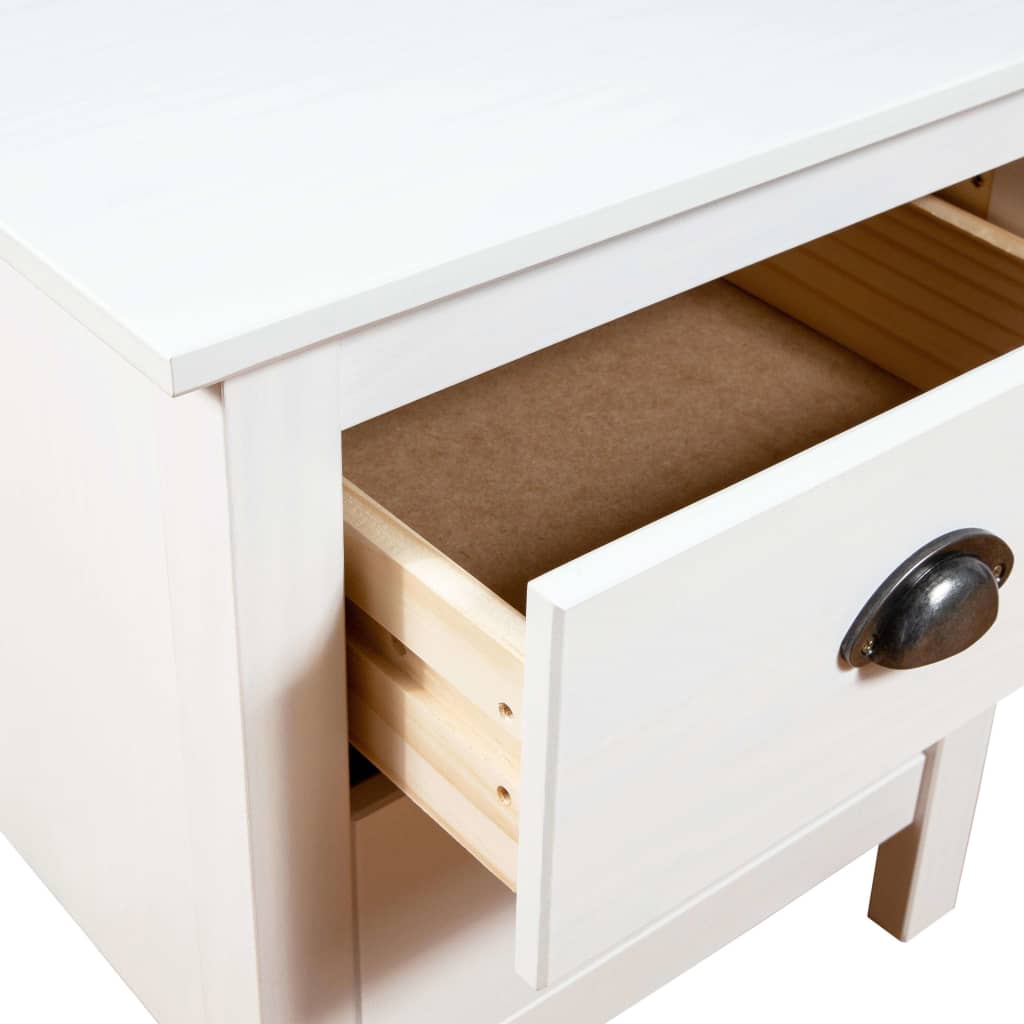 vidaXL Bedside Cabinets 2 pcs Hill 46x35x49.5 cm Solid Pine Wood - White