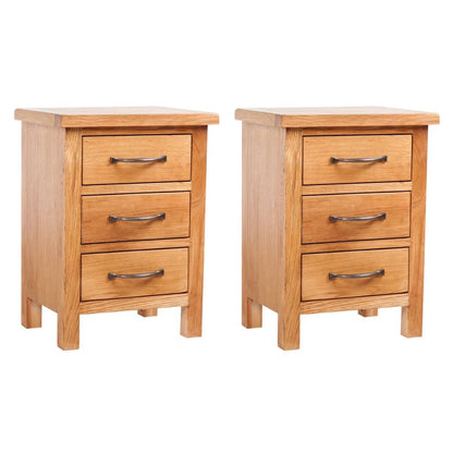 vidaXL Nightstands 2 pcs 40x30x54 cm Solid Oak Wood - Brown