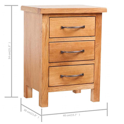 vidaXL Nightstands 2 pcs 40x30x54 cm Solid Oak Wood - Brown