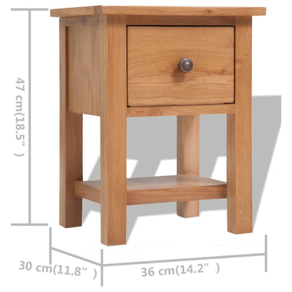 vidaXL Nightstands 2 pcs 36x30x47 cm Solid Oak Wood - Brown