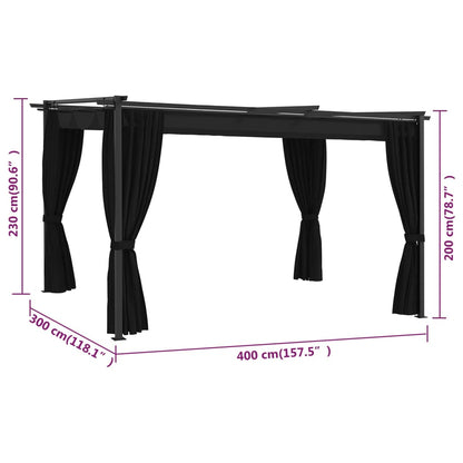 vidaXL Gazebo 4x3 m Anthracite