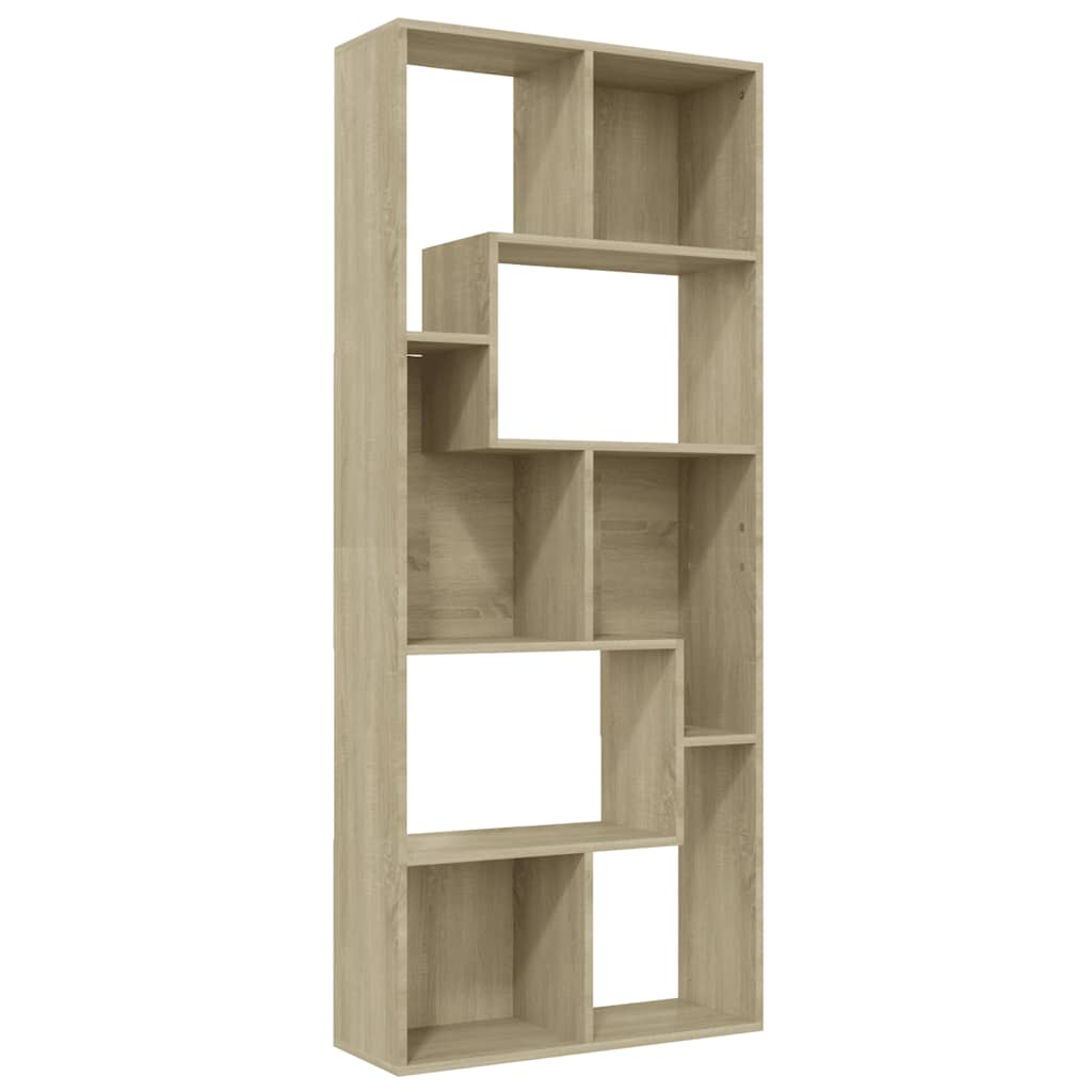 vidaXL Book Cabinet Sonoma Oak 67x24x161 cm Engineered Wood - Brown