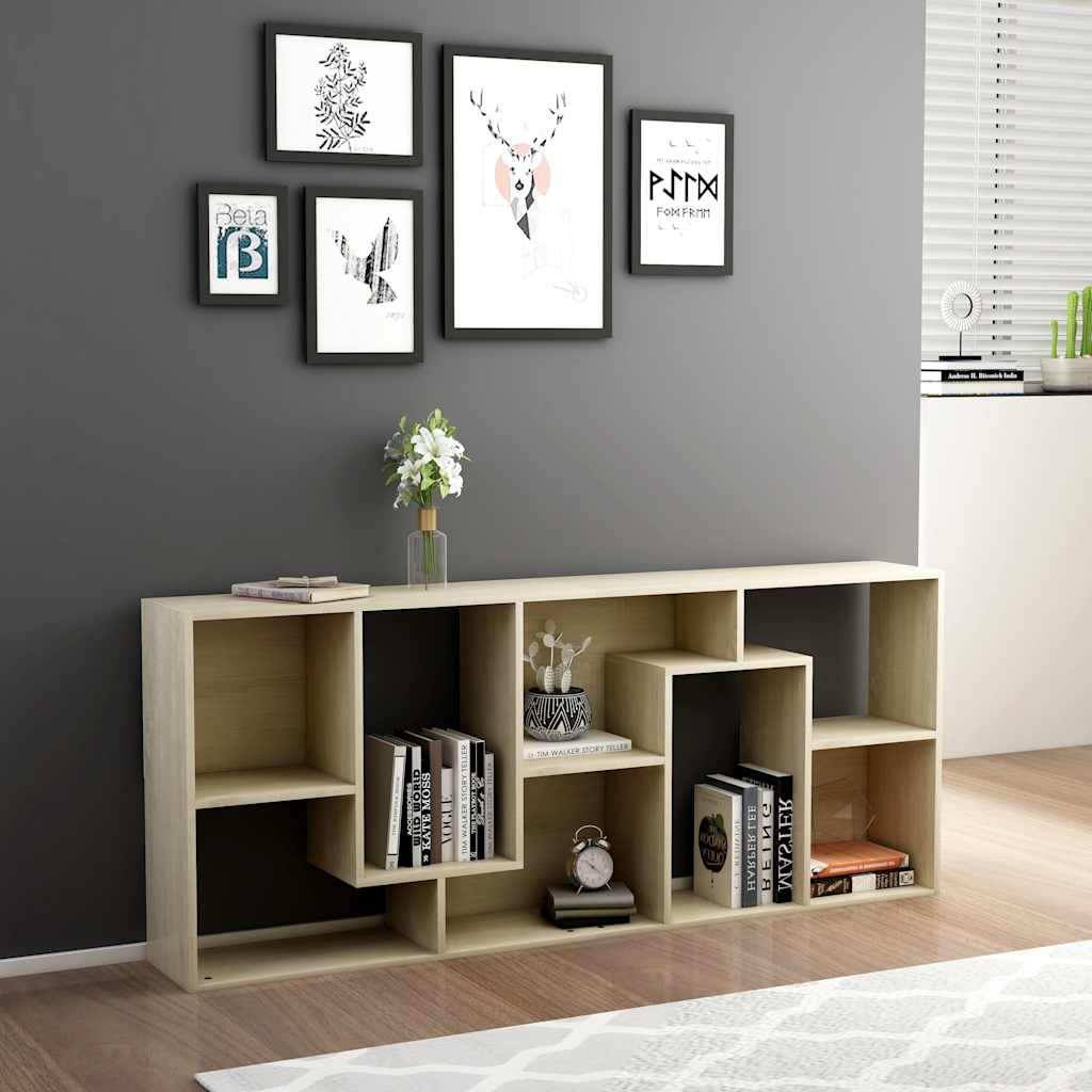 vidaXL Book Cabinet Sonoma Oak 67x24x161 cm Engineered Wood - Brown