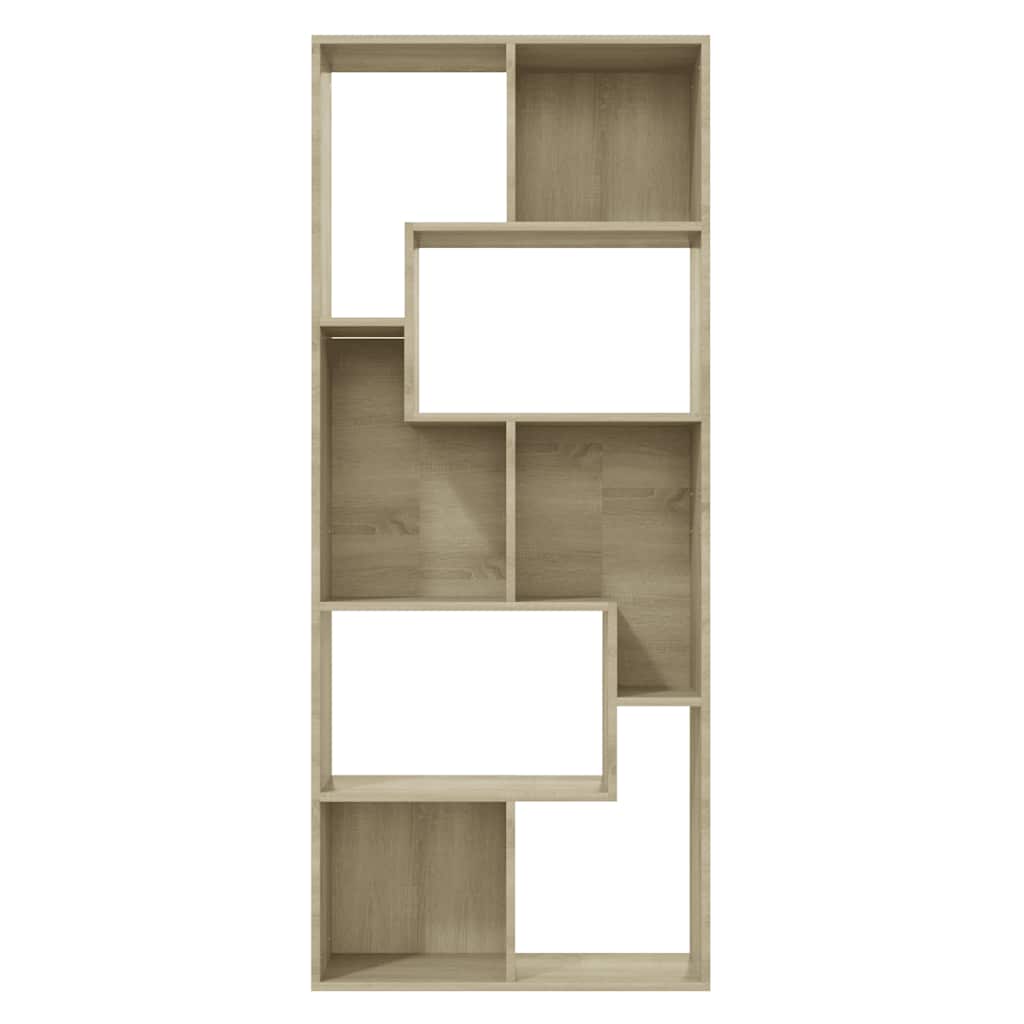 vidaXL Book Cabinet Sonoma Oak 67x24x161 cm Engineered Wood - Brown