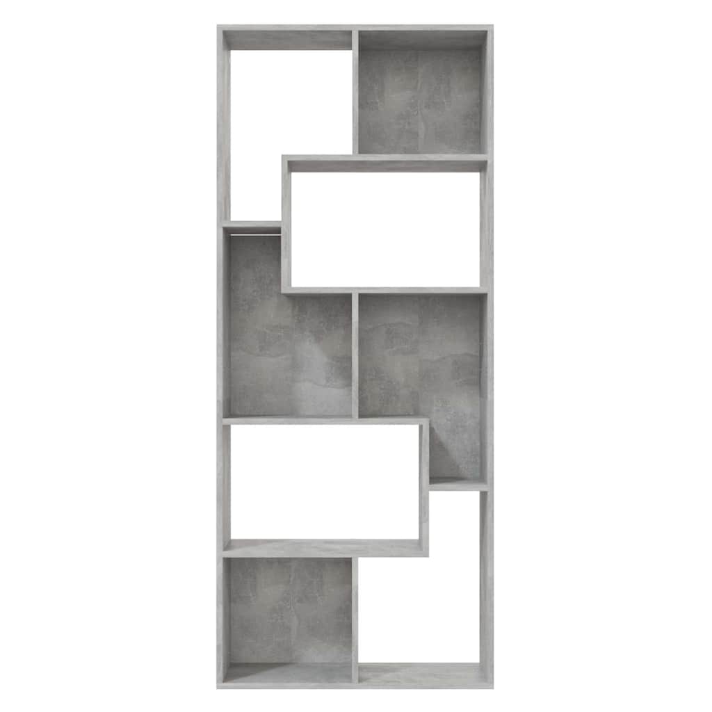 vidaXL Book Cabinet Concrete Grey 67x24x161 cm Engineered Wood