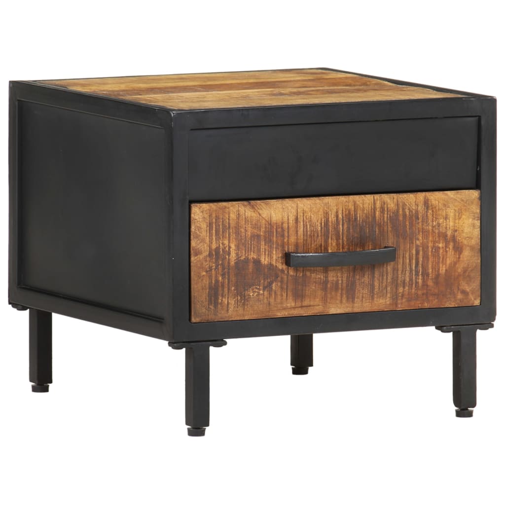 vidaXL Bedside Cabinet 40x40x35 cm Rough Mango Wood - Brown