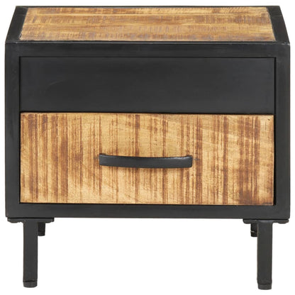 vidaXL Bedside Cabinet 40x40x35 cm Rough Mango Wood - Brown