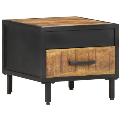 vidaXL Bedside Cabinet 40x40x35 cm Rough Mango Wood - Brown