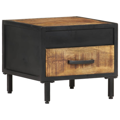 vidaXL Bedside Cabinet 40x40x35 cm Rough Mango Wood - Brown