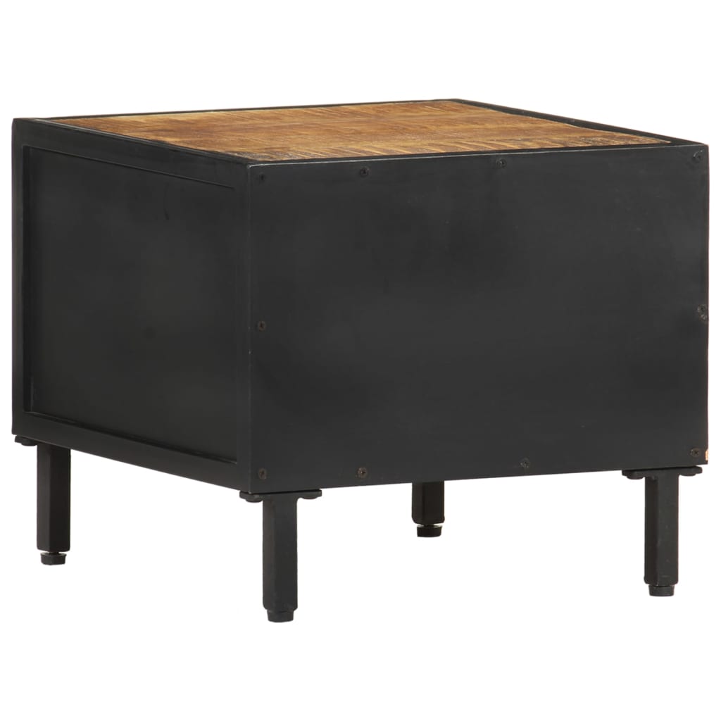 vidaXL Bedside Cabinet 40x40x35 cm Rough Mango Wood - Brown