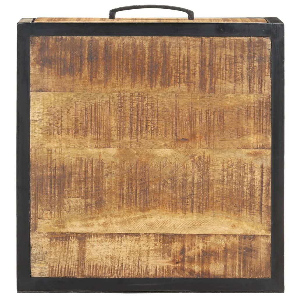 vidaXL Bedside Cabinet 40x40x35 cm Rough Mango Wood - Brown