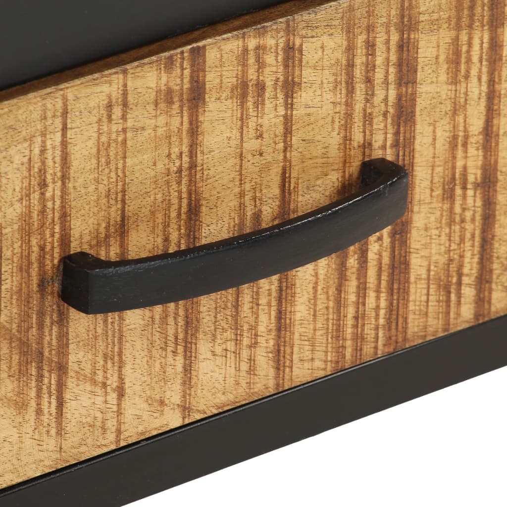 vidaXL Bedside Cabinet 40x40x35 cm Rough Mango Wood - Brown