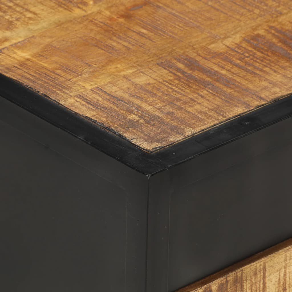 vidaXL Bedside Cabinet 40x40x35 cm Rough Mango Wood - Brown
