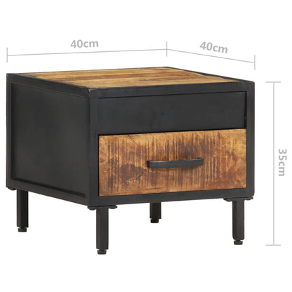 vidaXL Bedside Cabinet 40x40x35 cm Rough Mango Wood - Brown