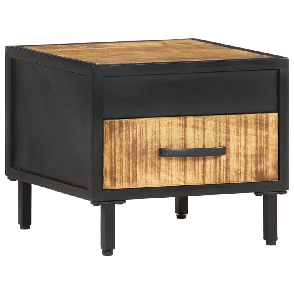 vidaXL Bedside Cabinet 40x40x35 cm Rough Mango Wood - Brown