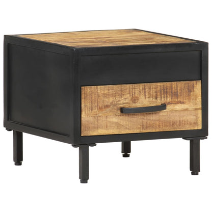 vidaXL Bedside Cabinet 40x40x35 cm Rough Mango Wood - Brown