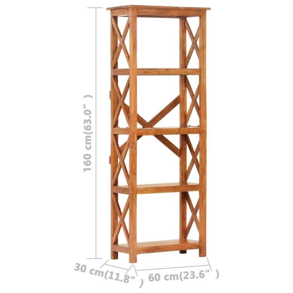 vidaXL Bookshelf 60x30x160 cm Solid Acacia Wood Honey Finish - Brown