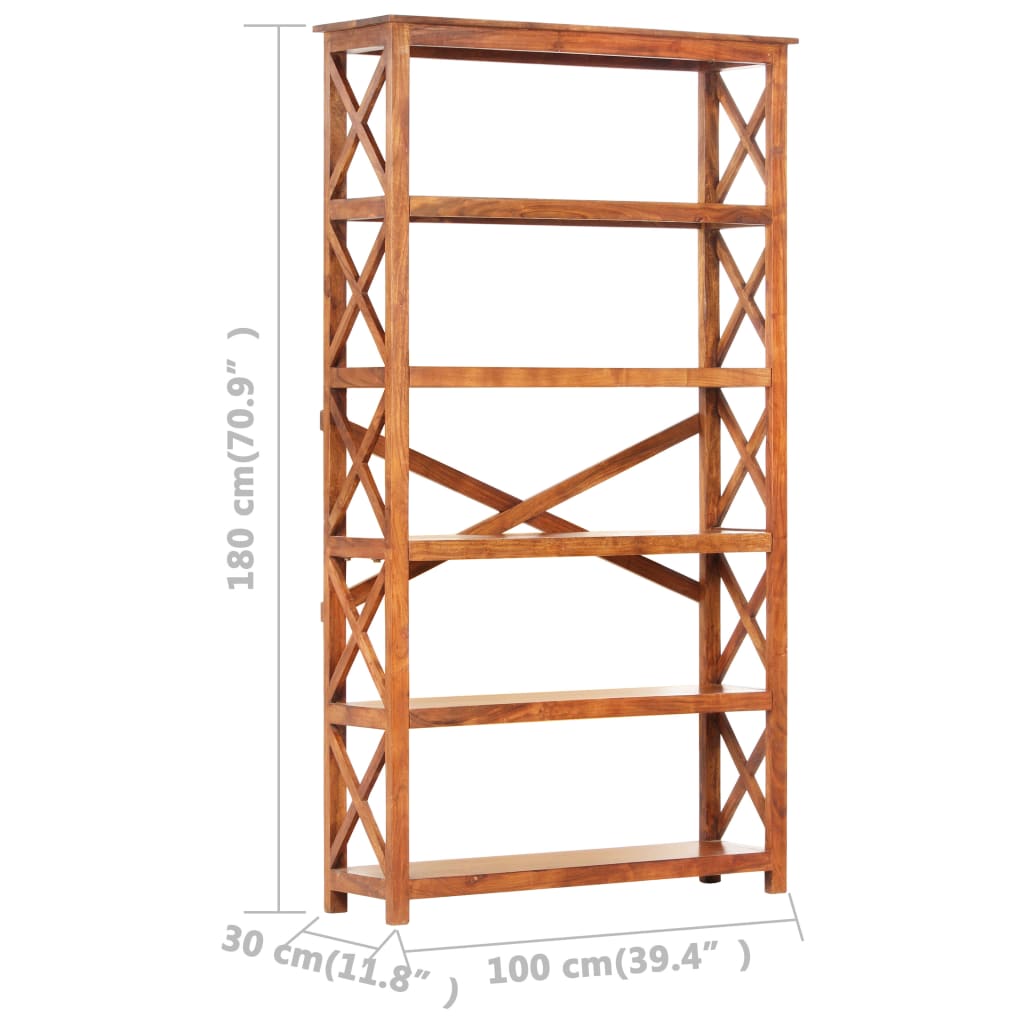 vidaXL Bookshelf 100x30x180 cm Solid Acacia Wood Honey Finish - Brown