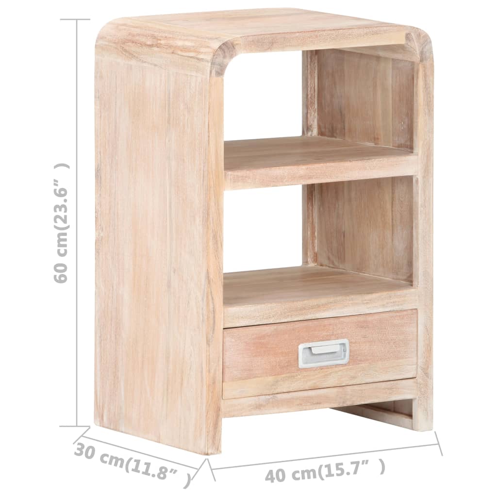 vidaXL Bedside Table 40x30x60 cm Solid Acacia Wood - Brown