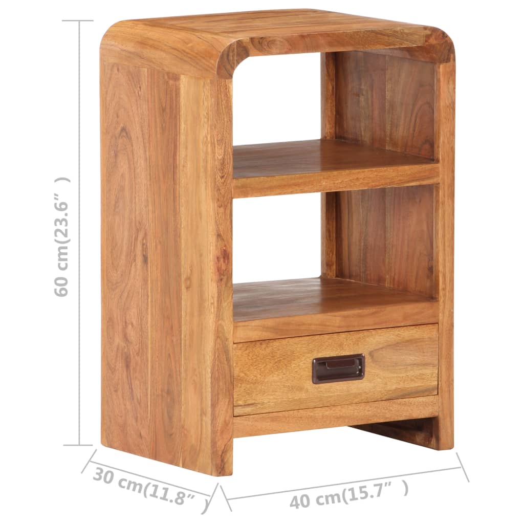 vidaXL Bedside Table 40x30x60 cm Solid Acacia Wood Honey Finish - Brown
