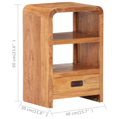 vidaXL Bedside Table 40x30x60 cm Solid Acacia Wood Honey Finish - Brown