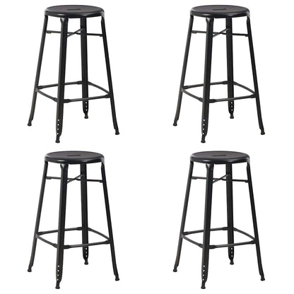 vidaXL Bar Stools 4 pcs Black Steel - 42 x 42 x 71 cm