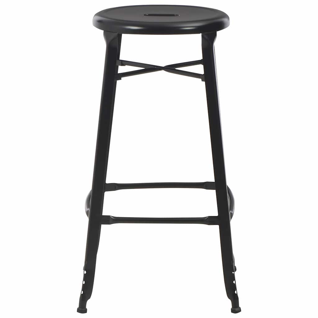 vidaXL Bar Stools 4 pcs Black Steel - 42 x 42 x 71 cm