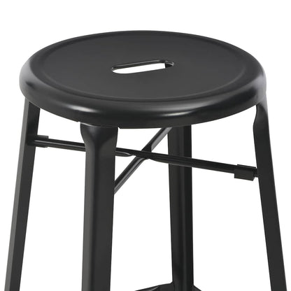 vidaXL Bar Stools 4 pcs Black Steel - 42 x 42 x 71 cm